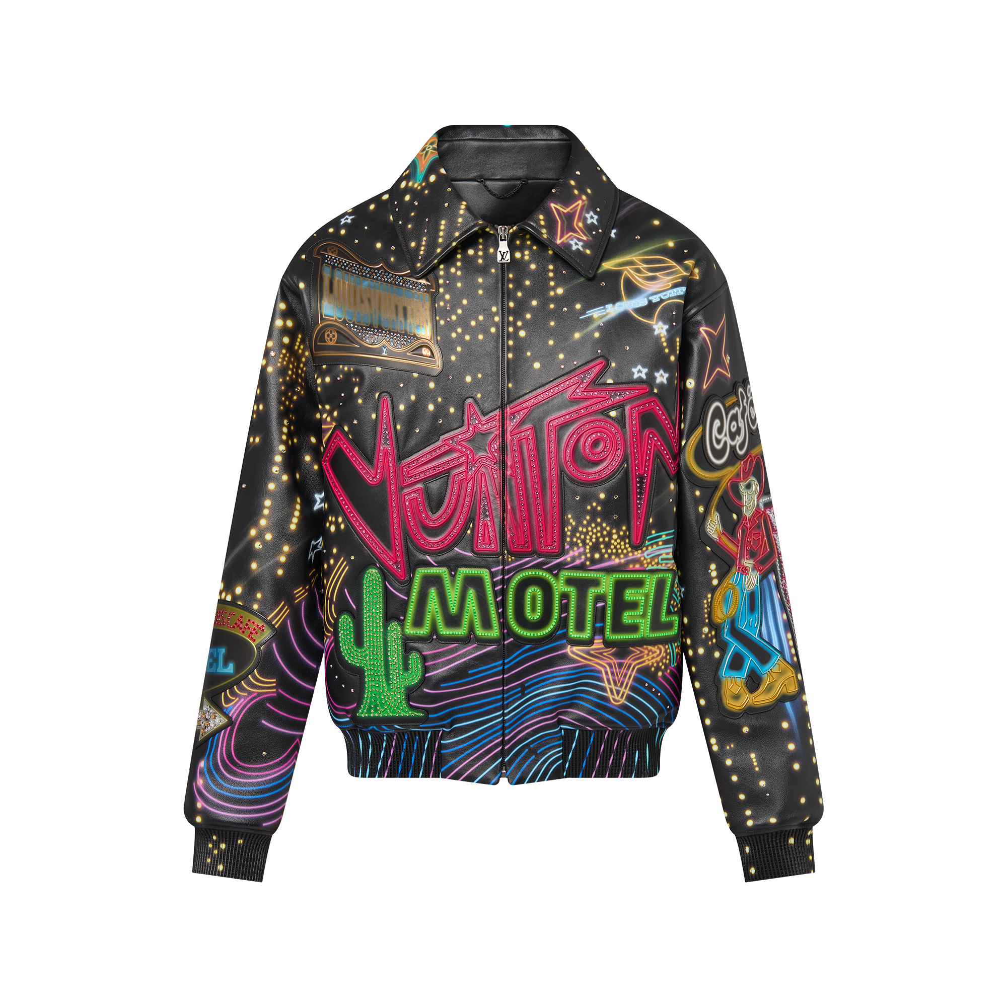 Made To Order Embellished Leather Bomber Jacket - Ready-to-Wear